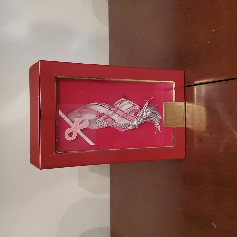 Breast Cancer Pink Ribbon  Crystal Christmas Ornament by Lenox